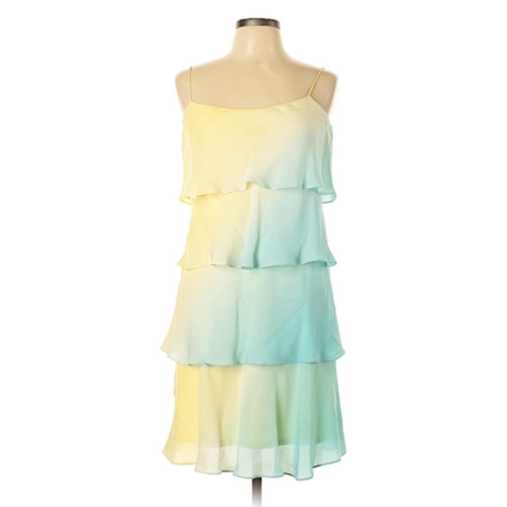 Nine West 100% Silk Layered Ruffles Dress Size 8 - Picture 2 of 7